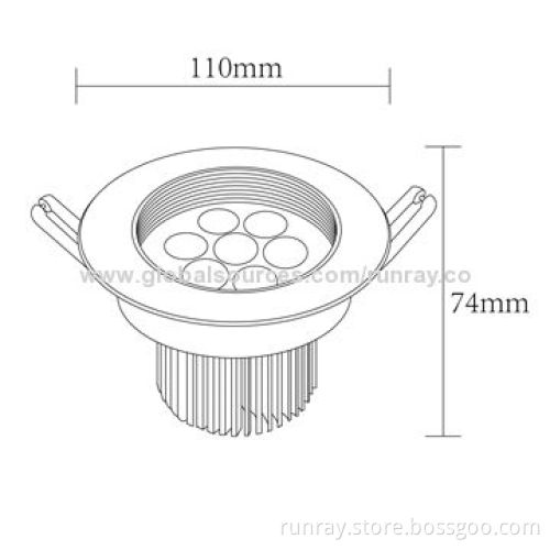 7W LED Downlight, 85-265V AC or 12-24V DC/Epileds/Epistar/Bridgelux Chip, CE, RoHS Marks